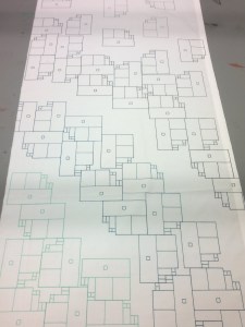 Kännykkäkuva painokankaasta, jossa mintunvihreä, turkoosinsininen ja vihreänmusta alue.